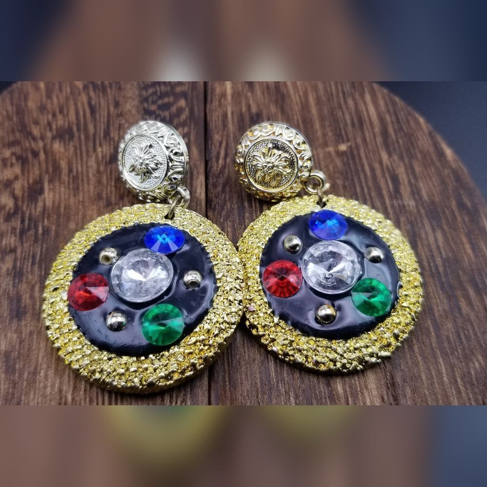 Stunning vintage colorful empress earrings E0303
